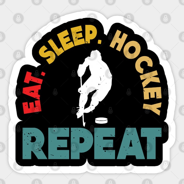 Eat Sleep Ice Hockey Repeat Sticker by rhazi mode plagget